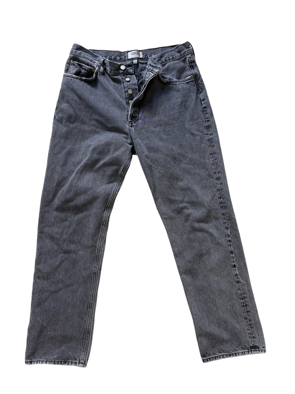 AGOLDE Relaxed Straight Leg Gray/ black Jeans Women’s 31 Button Fly Baggy NWOT✅ - Picture 2 of 4